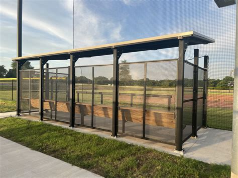 baseball at dugout a square metal box with 2 artow|custom made baseball dugouts.